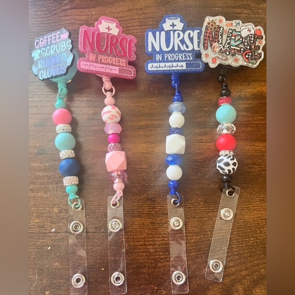 Handmade Accessories - Nurse Beaded Badge Holder